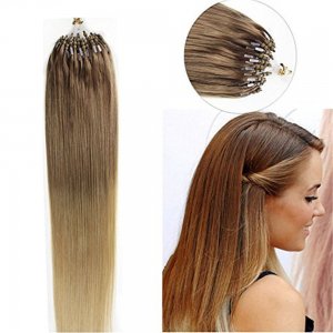 14"16"18"20"22"24"26"100pcs/Set Micro Ring Loop Hair Remy Human Hair Extensions #T12/20