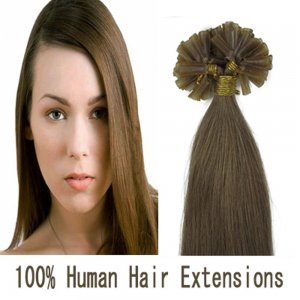 16"18"20"22"100pcs/Set Nail Tip Hair Keratin U Tip Remy Human Hair Extensions #12 Light brown