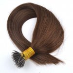 18"20" 100pcs/set Straight Remy Nano Ring Hair Human Hair Extensions #04 Medium brown