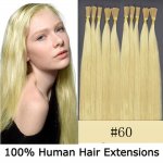 16"18"20"22"24"100pcs/Set Stick Tip Hair I Tip Remy Human Hair Extensions #60 Platium blonde