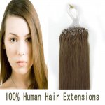 14"16"18"20"22"24"26"100pcs/Set Micro Ring Loop Hair Remy Human Hair Extensions #12 Light brown