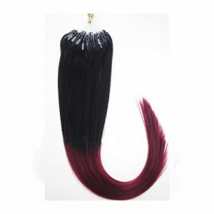 14"16"18"20"22"24"26"100pcs/Set Micro Ring Loop Hair Remy Human Hair Extensions #T1/Purple