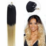 14"16"18"20"22"24"26"100pcs/Set Micro Ring Loop Hair Remy Human Hair Extensions #T1/613