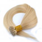 18"20" 100pcs/set Straight Remy Nano Ring Hair Human Hair Extensions #613 Light blonde