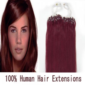 14"16"18"20"22"24"26"100pcs/Set Micro Ring Loop Hair Remy Human Hair Extensions #Bug