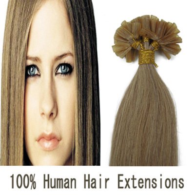16"18"20"22"100pcs/Set Nail Tip Hair Keratin U Tip Remy Human Hair Extensions #16 Strawberry blonde