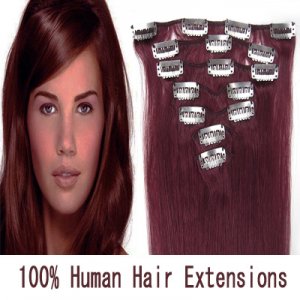 15"18"20"22"7Pcs 70g/80g/set Straight Clip In/On Remy Human Hair Extensions #Bug