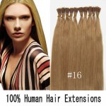 16"18"20"22"24"100pcs/Set Stick Tip Hair I Tip Remy Human Hair Extensions #16 Strawberry blonde