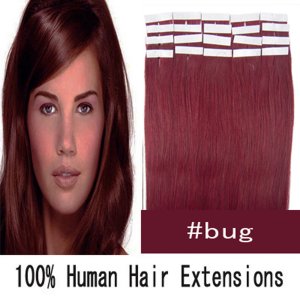 16"18"20"22"24" 20pcs/set Straight Tape in Remy Human Hair Extensions #Bug